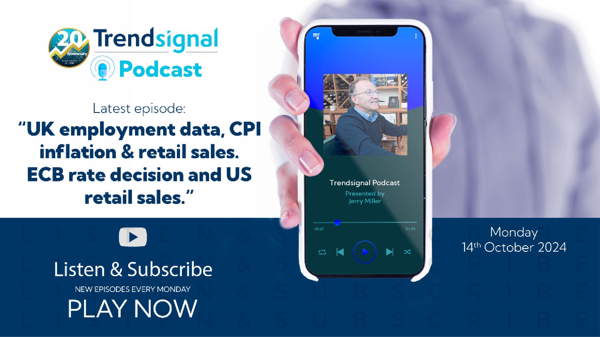 Podcast: UK employment data, CPI inflation & retail sales. ECB rate decision and US retail sales.